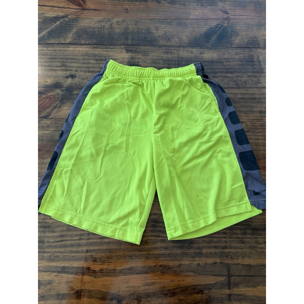 Nike Athletic Shorts Boys Medium Neon Green Elite Dri-Fit Basketball